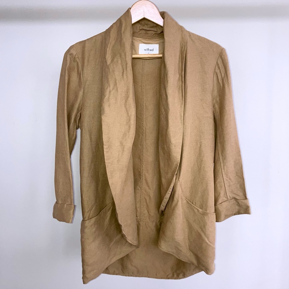 Aritzia Wilfred Chevalier linen-blend jacket. 🤎 - Picture 7 of 10